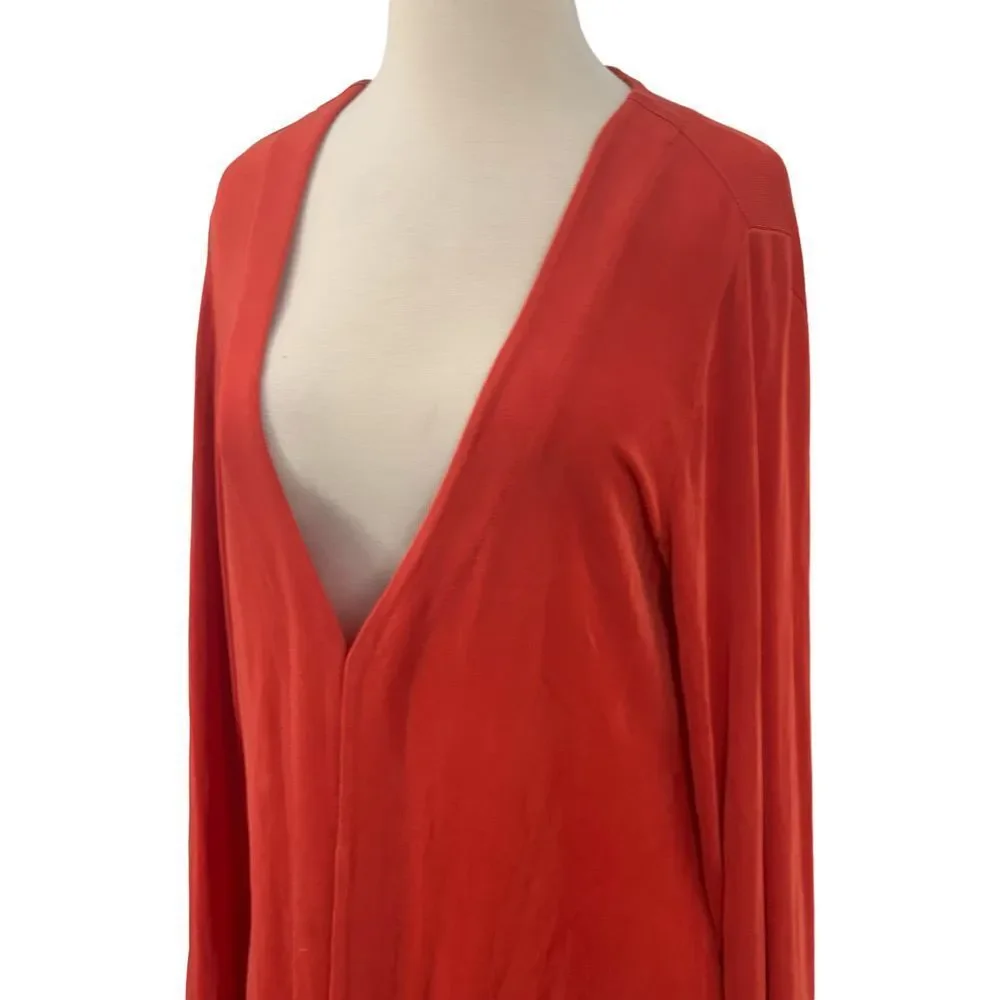 Chico's Travelers Womens 3/4 Sleeve Open Front Cardigan Slinky Red Size 1 Medium